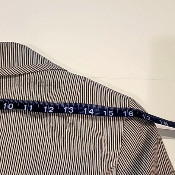 Sigrid Olsen Duo Color Seersucker 100% Cotton Striped Short Jacket Gray 6 - Picture 16 of 16